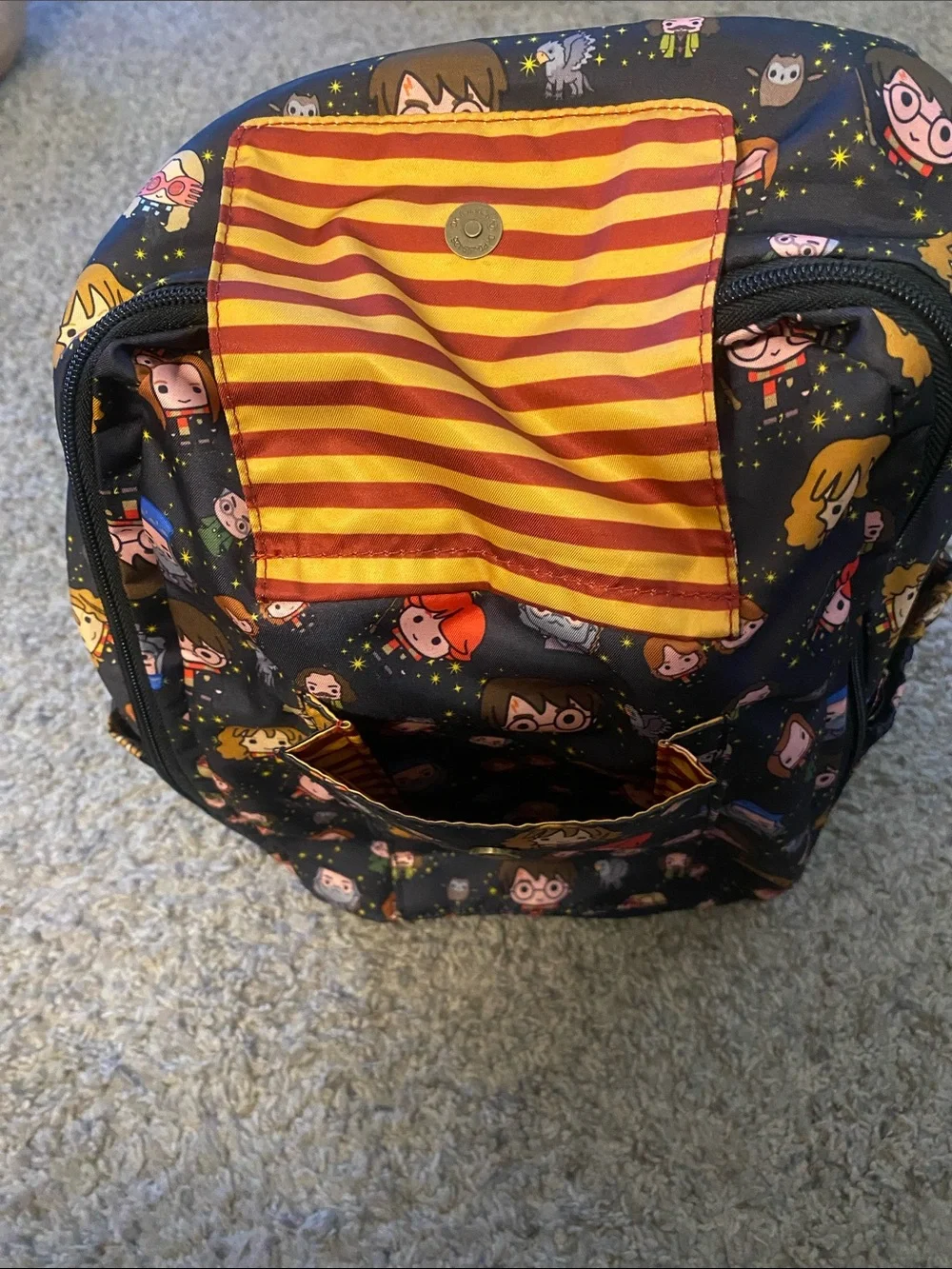 Ju-Ju-Be Harry Potter Lined Backpack — Red and Yellow Striped Interior